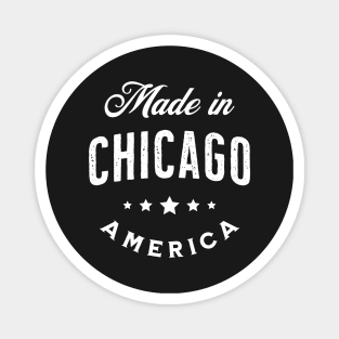 Made In Chicago, USA - Vintage Logo Text Design Magnet